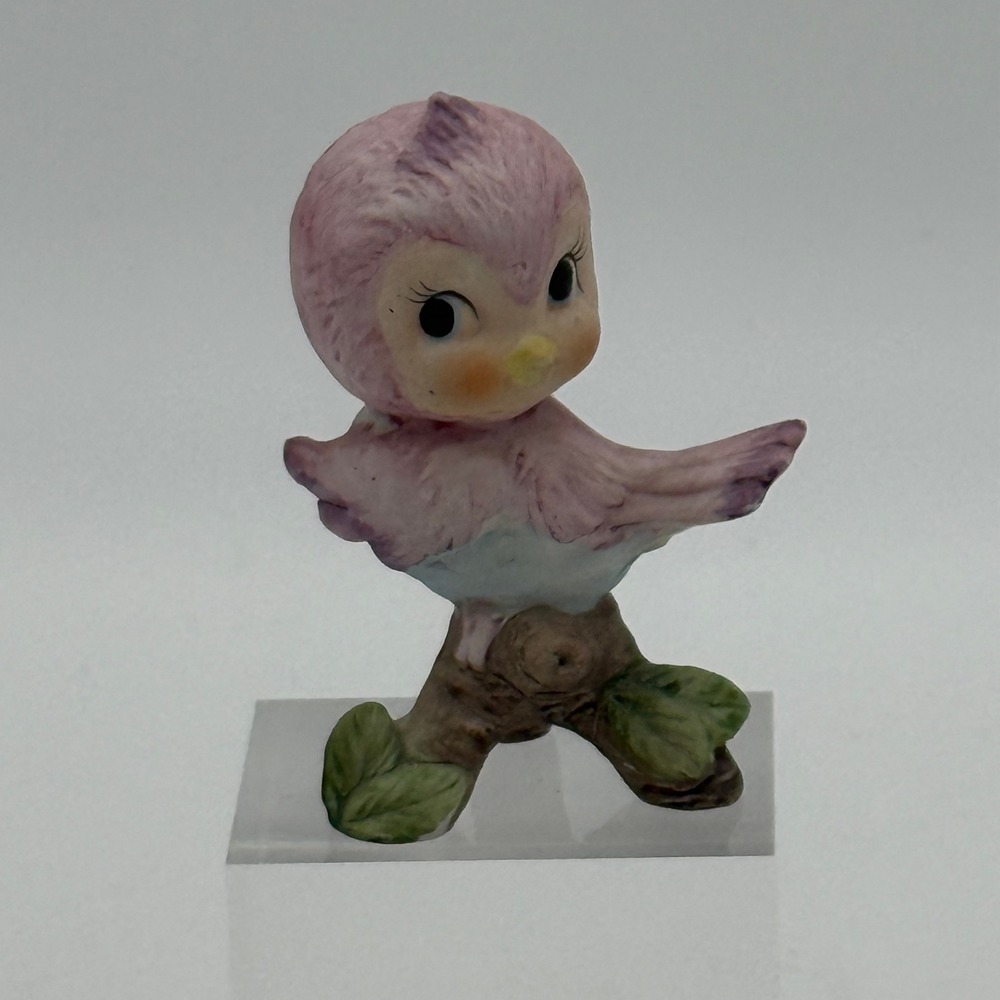 Vintage Anthropomorphic Pink Bird Figurine Ceramic Mid Century Kitsch Decor